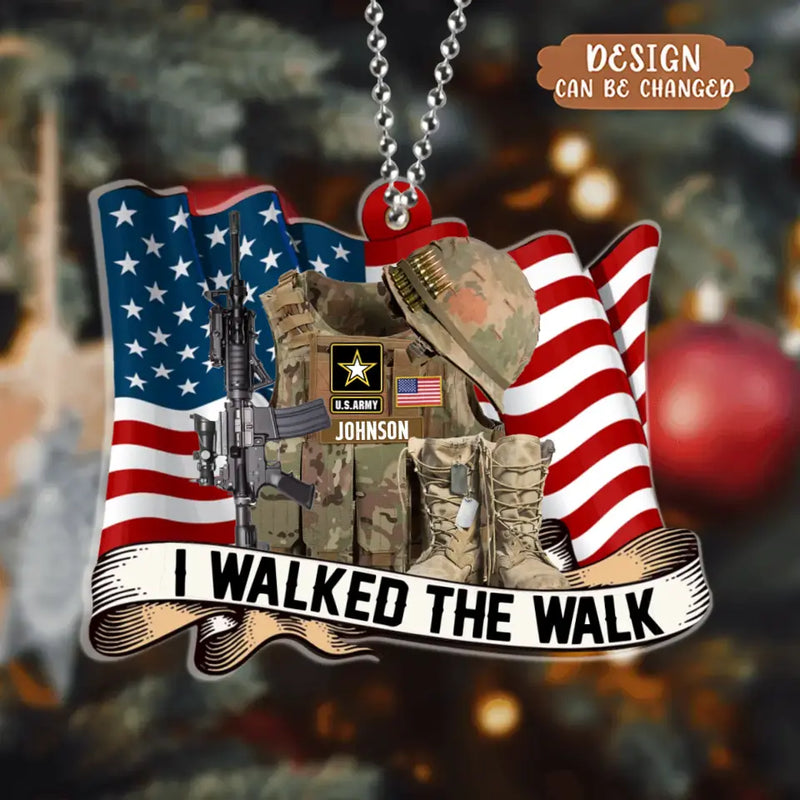 Personalized Veteran Acrylic Ornament - Christmas Gift Idea For Veteran - I Walked The Walk