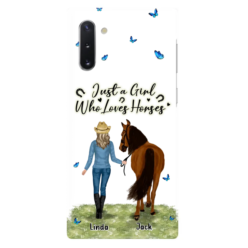 Personalized Horse Girl Phone Case - Up to 6 Horses - Gift Idea for Horse Lovers - Just A Girl Who Loves Horses - Case for iPhone/Samsung