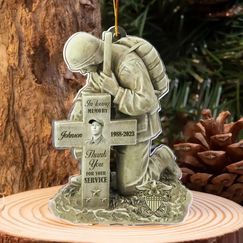 Personalized Veteran Acrylic Ornament - Upload Photo - Memorial Gift Idea For Veteran - Proud To Be A Veteran