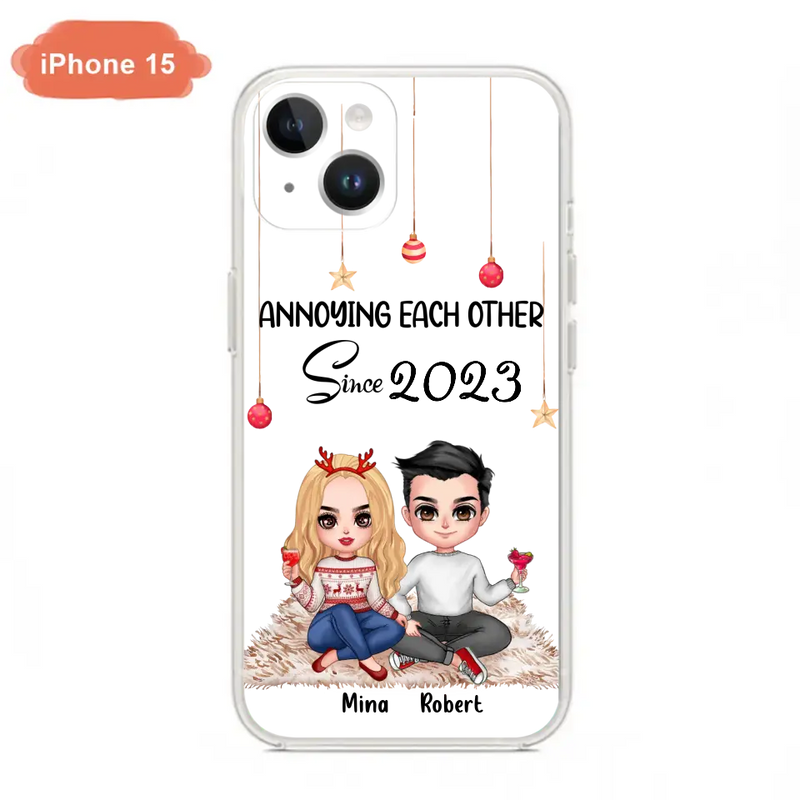 Personalized Couple Phone Case - Christmas Gift Idea For Couple - Annoying Each Other Since 2023 - Case for iPhone/Samsung