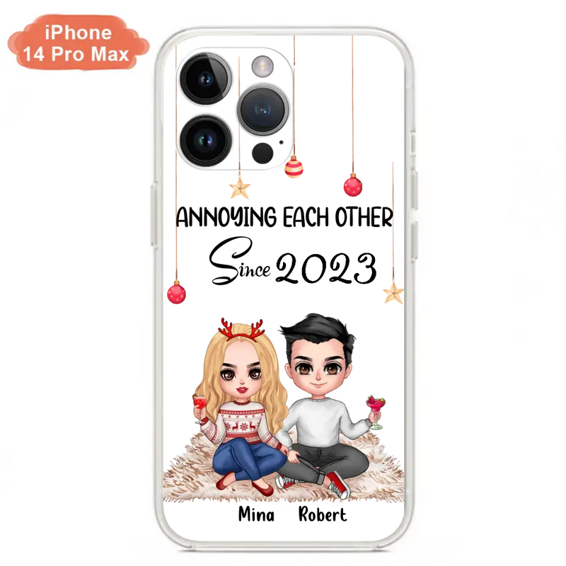 Personalized Couple Phone Case - Christmas Gift Idea For Couple - Annoying Each Other Since 2023 - Case for iPhone/Samsung