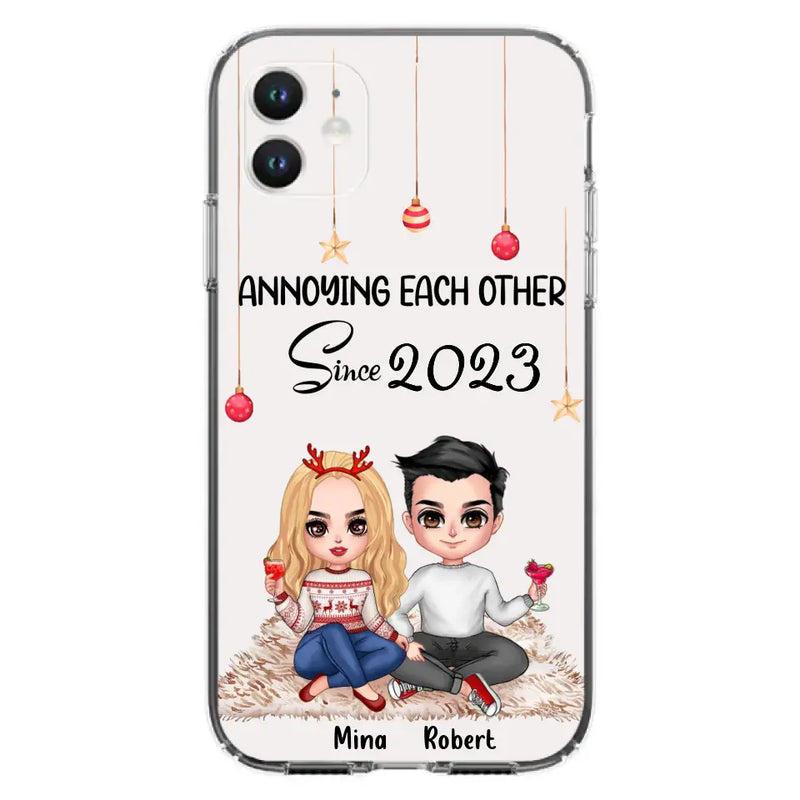 Personalized Couple Phone Case - Christmas Gift Idea For Couple - Annoying Each Other Since 2023 - Case for iPhone/Samsung
