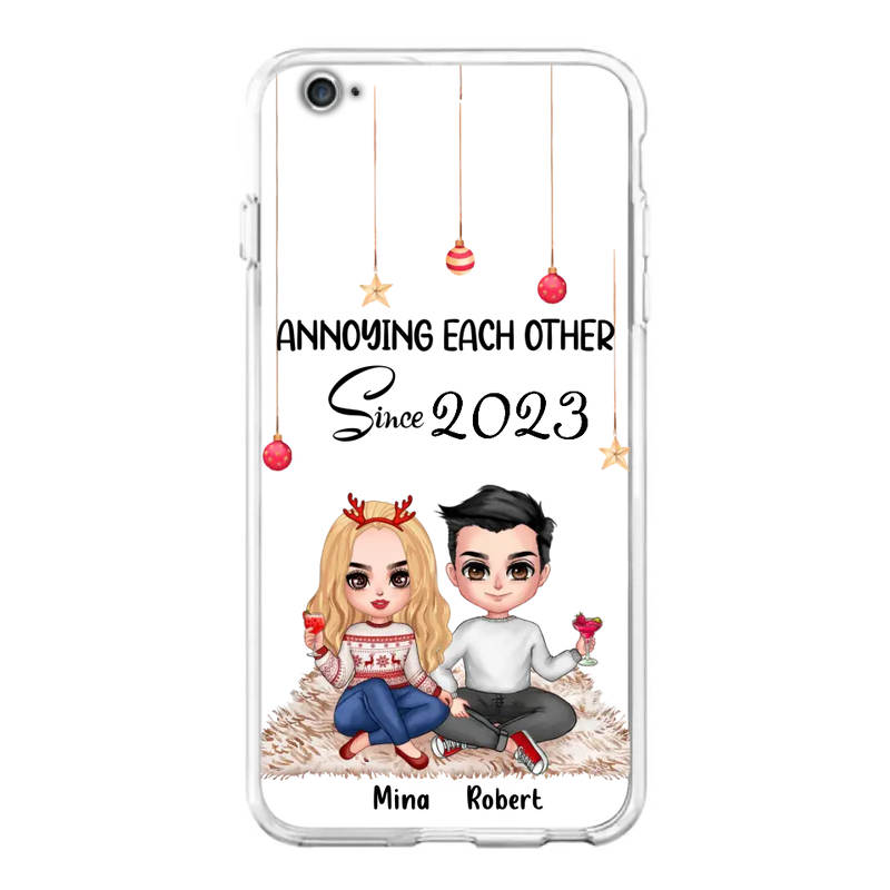 Personalized Couple Phone Case - Christmas Gift Idea For Couple - Annoying Each Other Since 2023 - Case for iPhone/Samsung