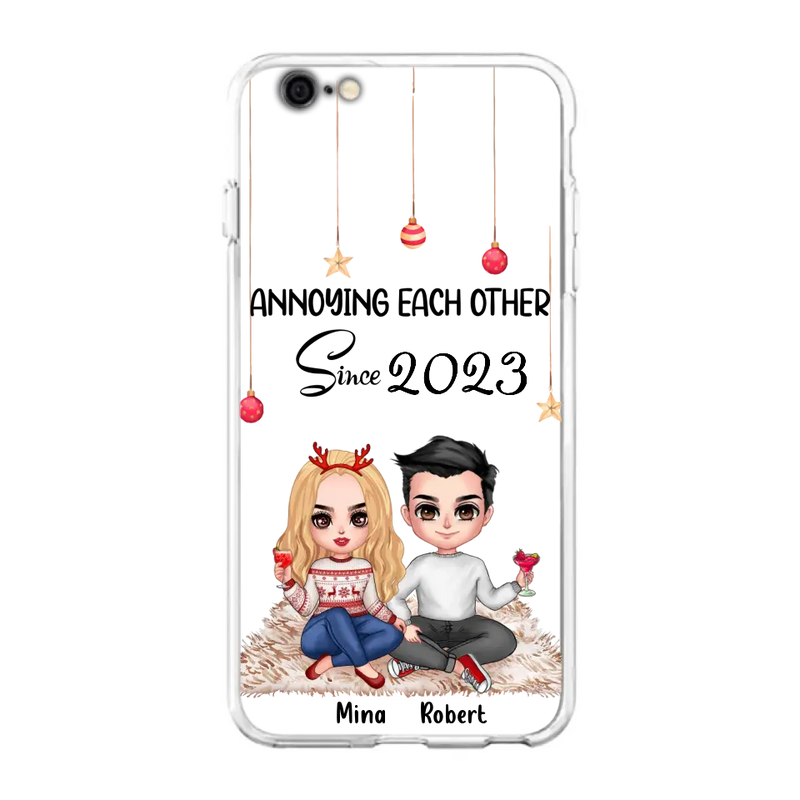 Personalized Couple Phone Case - Christmas Gift Idea For Couple - Annoying Each Other Since 2023 - Case for iPhone/Samsung