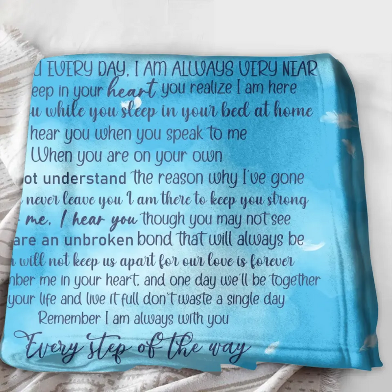 Personalized Memorial Fleece Throw Blanket/Quilt - Upload Photo - Memorial Gift Idea For Family Member - I Never Left You