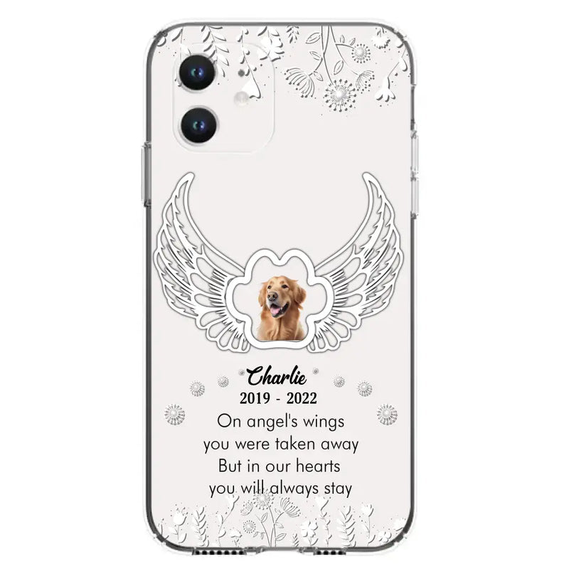 Personalized Pet Phone Case - Upload Photo - Memorial Gift Idea for Dog/Cat Lovers - In Our Hearts You Will Always Stay - Case for iPhone/Samsung