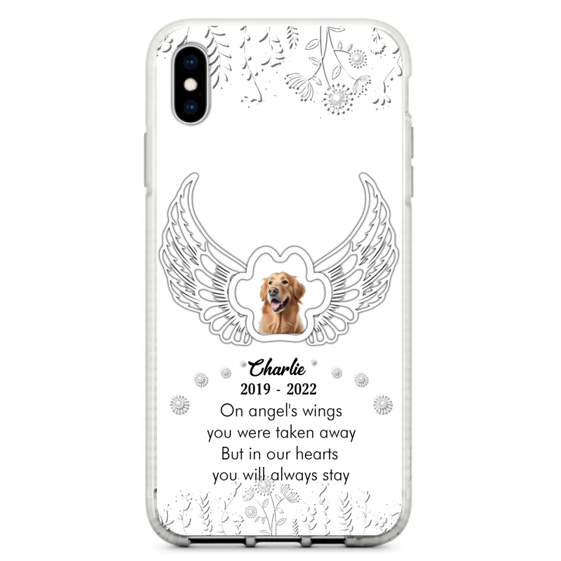 Personalized Pet Phone Case - Upload Photo - Memorial Gift Idea for Dog/Cat Lovers - In Our Hearts You Will Always Stay - Case for iPhone/Samsung