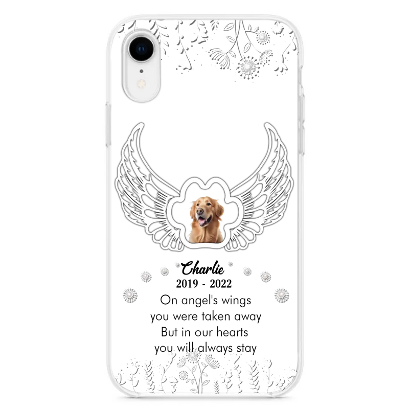 Personalized Pet Phone Case - Upload Photo - Memorial Gift Idea for Dog/Cat Lovers - In Our Hearts You Will Always Stay - Case for iPhone/Samsung