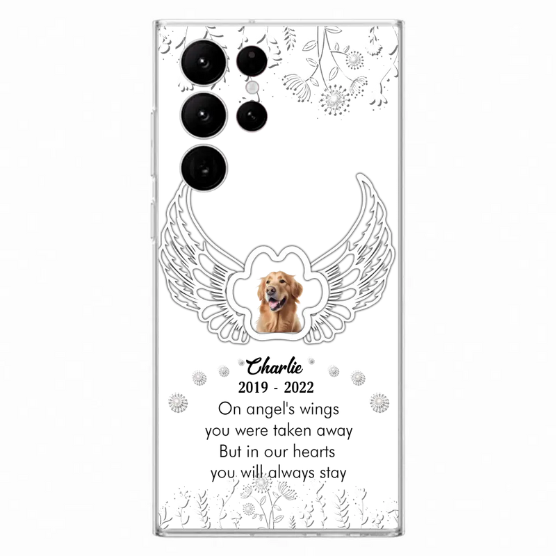 Personalized Pet Phone Case - Upload Photo - Memorial Gift Idea for Dog/Cat Lovers - In Our Hearts You Will Always Stay - Case for iPhone/Samsung