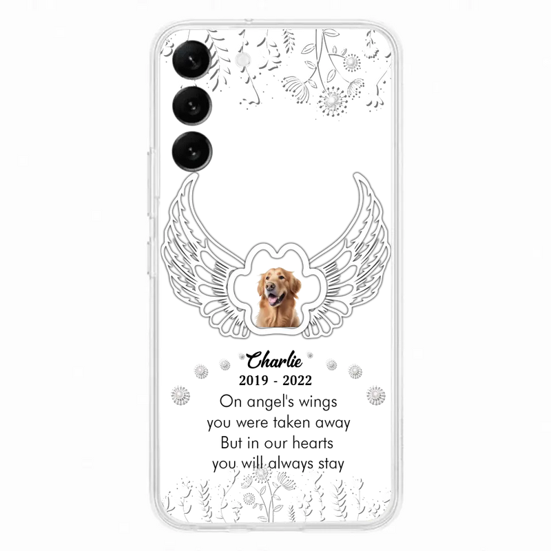 Personalized Pet Phone Case - Upload Photo - Memorial Gift Idea for Dog/Cat Lovers - In Our Hearts You Will Always Stay - Case for iPhone/Samsung