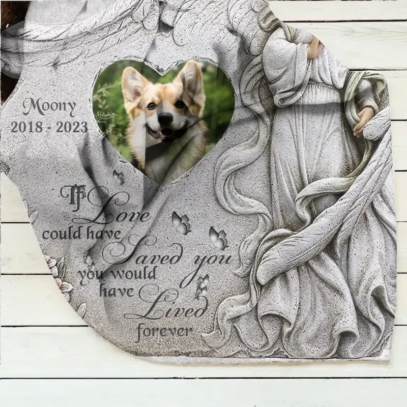Personalized Memorial Pet Fleece Throw Blanket/Quilt - Upload Photo - Memorial Gift Idea For Pet Owners - If Love Could Have Saved You You Would Have Lived Forever