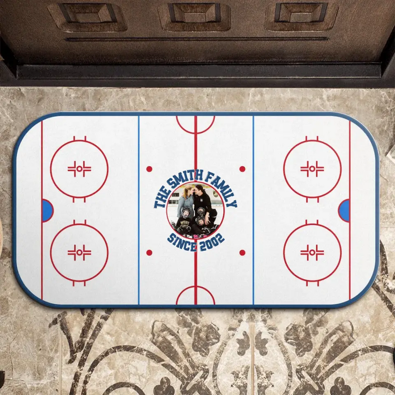 Personalized Ice Hockey Rug - Upload Photo - Gift Idea For Ice Hockey Lover/Family Gift