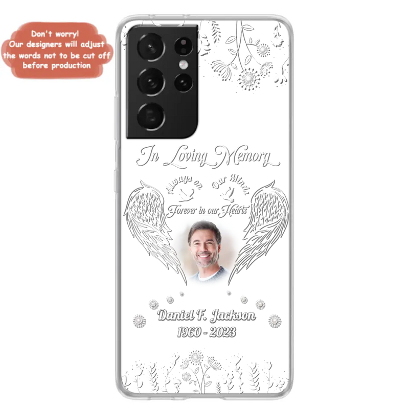 Personalized Memorial Photo Phone Case - Memorial Gift Idea - In Loving Memory