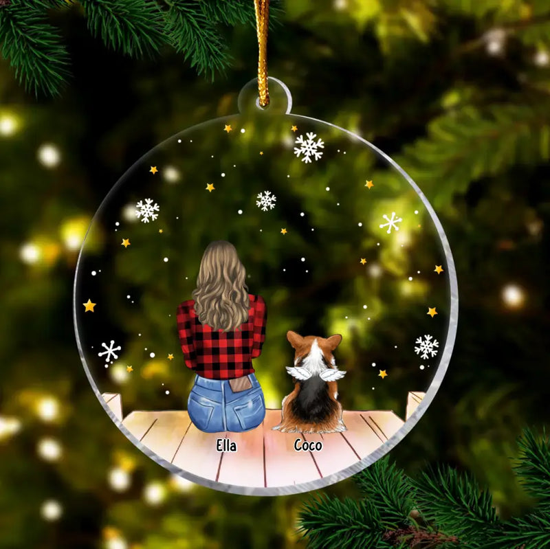 Personalized Pet Circle Acrylic Ornament - Up to 3 Pets - Christmas Gift Idea For Dog/Cat/Rabbit Lover