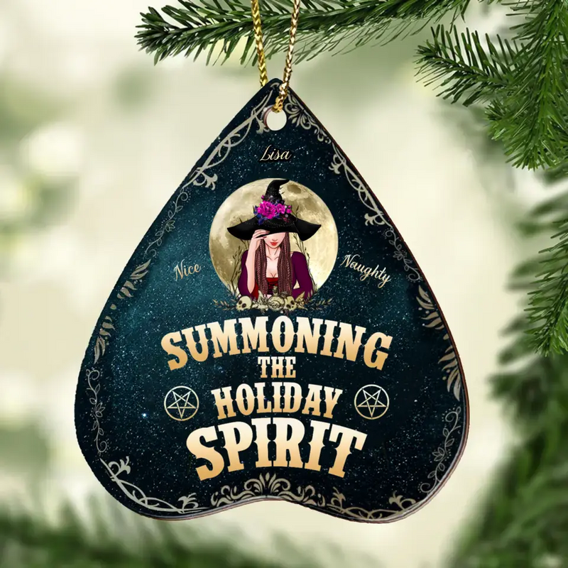Personalized Summoning The Holiday Spirit Wooden Ornament - Horror Christmas Decoration, Nightmare Christmas - Witch Lover Gift Idea