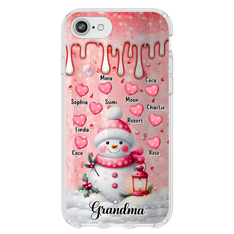 Personalized Snowman Grandma Phone Case - Christmas Gift Idea For Grandma - Up to 10 Kids - Case For iPhone/Samsung - Grandma