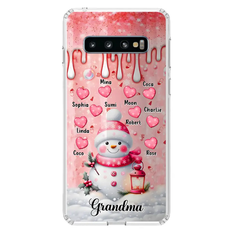 Personalized Snowman Grandma Phone Case - Christmas Gift Idea For Grandma - Up to 10 Kids - Case For iPhone/Samsung - Grandma