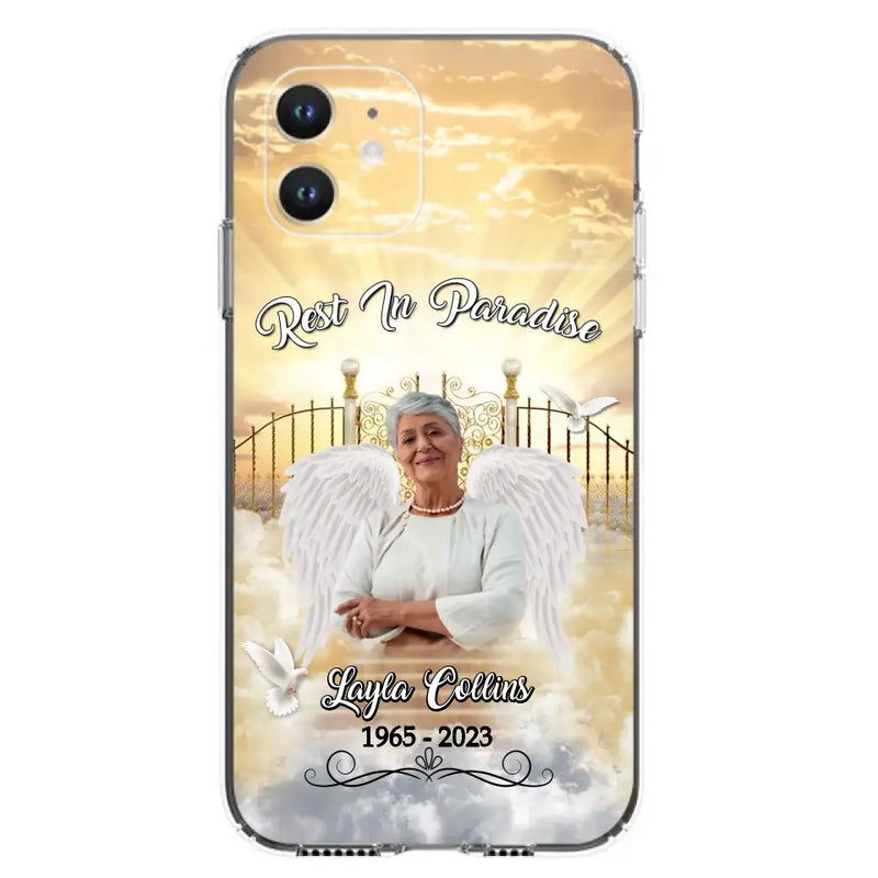 Custom Personalized Rest In Paradise Memorial Phone Case - Upload Photo - Memorial Gift Idea For Family - Case For iPhone And Samsung