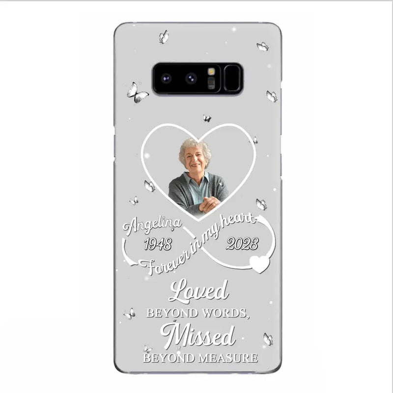 Personalized Memorial Phone Case - Upload Photo - Memorial Gift Idea For Family Member - Loved Beyond Words, Missed Beyond Measure  - Case For iPhone/Samsung
