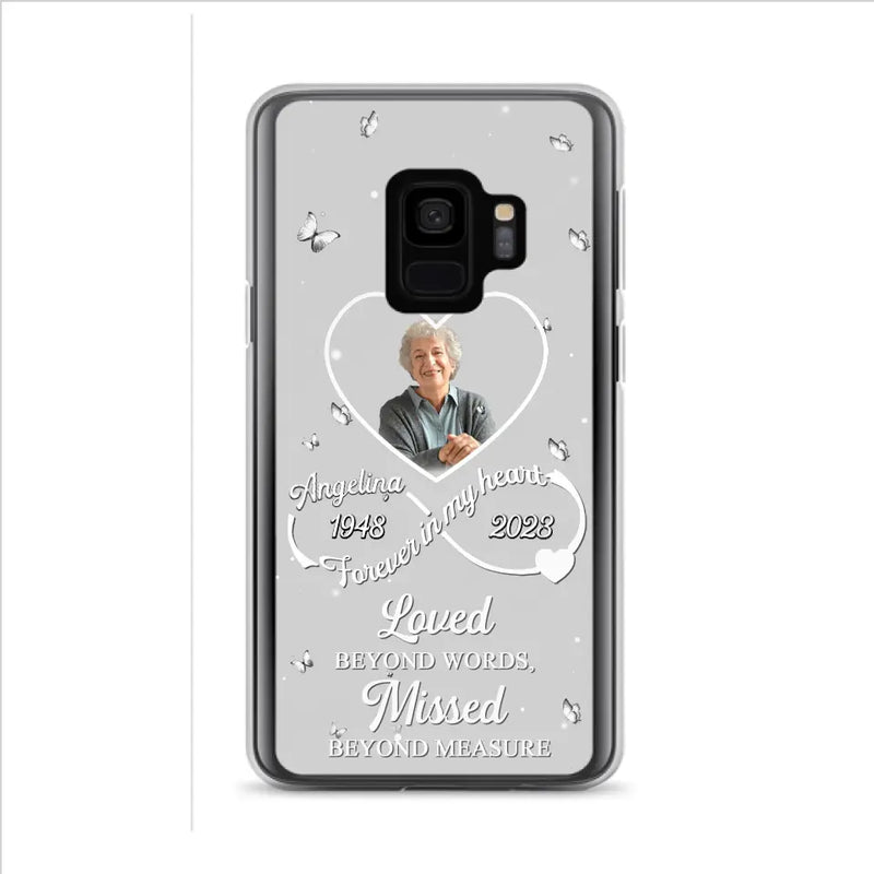 Personalized Memorial Phone Case - Upload Photo - Memorial Gift Idea For Family Member - Loved Beyond Words, Missed Beyond Measure  - Case For iPhone/Samsung