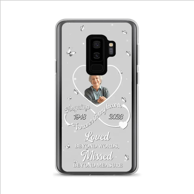 Personalized Memorial Phone Case - Upload Photo - Memorial Gift Idea For Family Member - Loved Beyond Words, Missed Beyond Measure  - Case For iPhone/Samsung