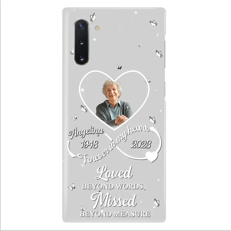 Personalized Memorial Phone Case - Upload Photo - Memorial Gift Idea For Family Member - Loved Beyond Words, Missed Beyond Measure  - Case For iPhone/Samsung
