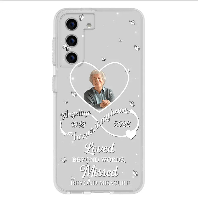 Personalized Memorial Phone Case - Upload Photo - Memorial Gift Idea For Family Member - Loved Beyond Words, Missed Beyond Measure  - Case For iPhone/Samsung