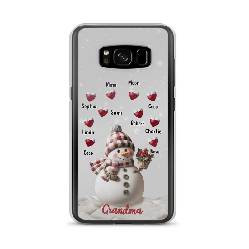 Personalized Snowman Grandma Phone Case - Christmas Gift Idea For Grandma - Up to 10 Kids - Case For iPhone/Samsung