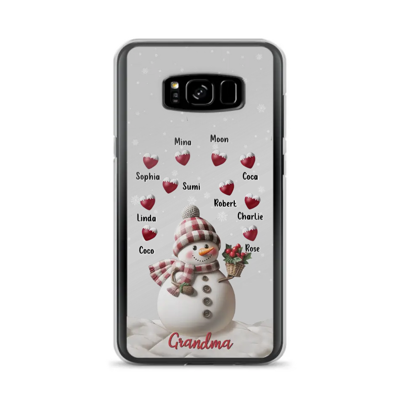 Personalized Snowman Grandma Phone Case - Christmas Gift Idea For Grandma - Up to 10 Kids - Case For iPhone/Samsung