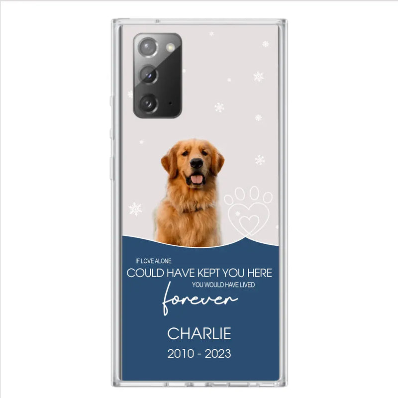 Personalized Memorial Pet Photo Phone Case - Memorial Gift Idea for Christmas - If Love Alone Could Have Kept You Here