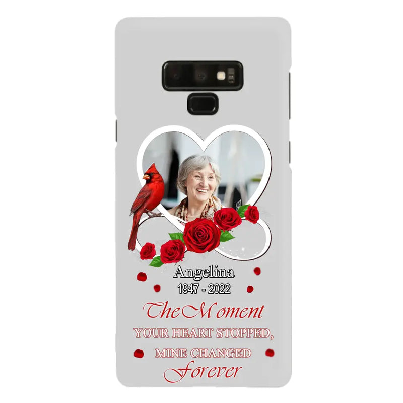 Personalized Memorial Phone Case - Upload Photo - Memorial Gift Idea For Family Member - The Moment Your Heart Stopped Mine Changed Forever - Case For iPhone/Samsung