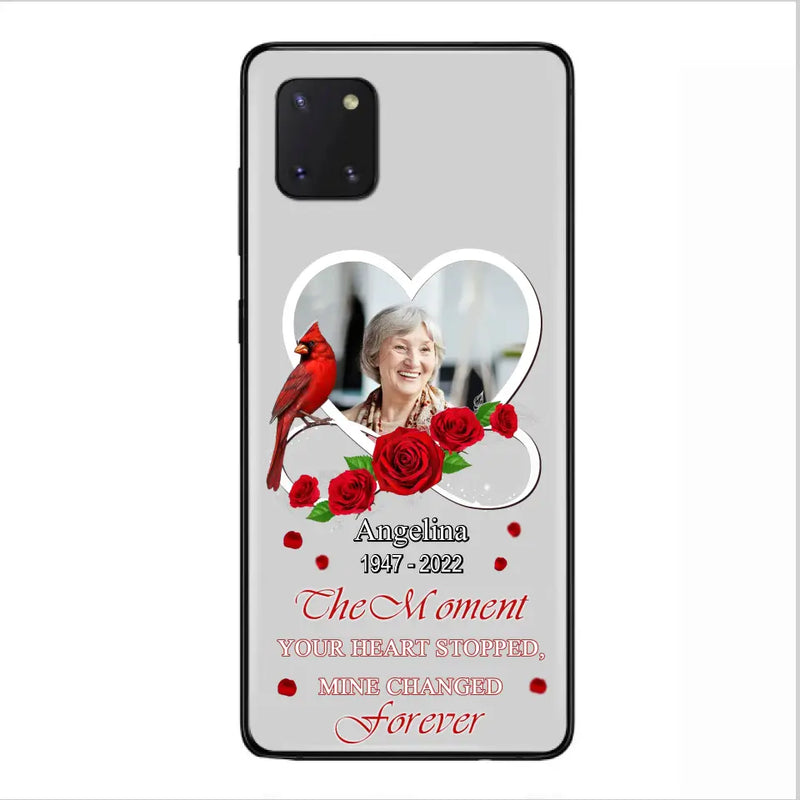 Personalized Memorial Phone Case - Upload Photo - Memorial Gift Idea For Family Member - The Moment Your Heart Stopped Mine Changed Forever - Case For iPhone/Samsung