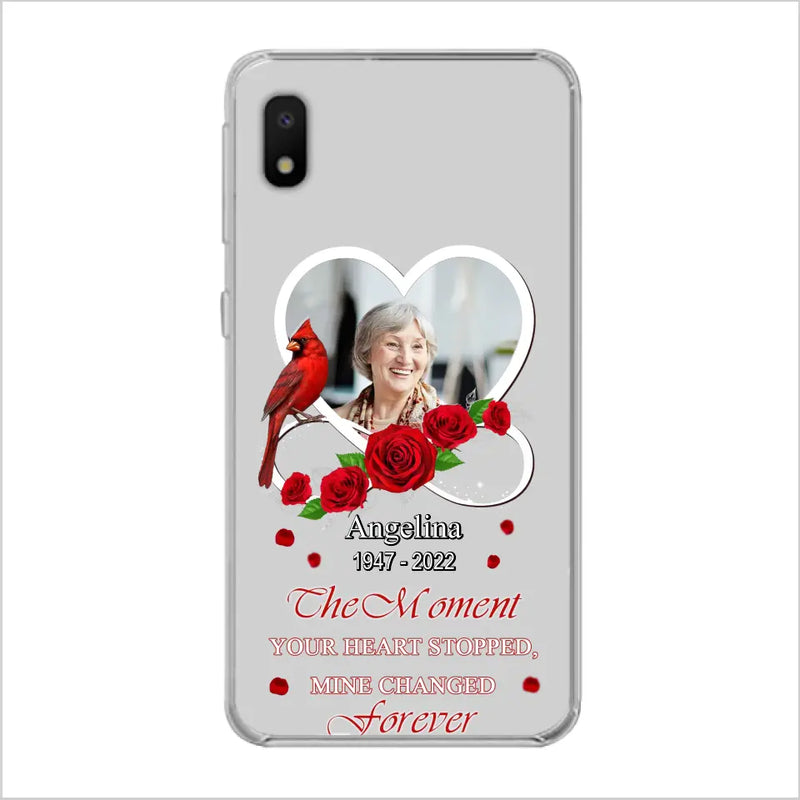 Personalized Memorial Phone Case - Upload Photo - Memorial Gift Idea For Family Member - The Moment Your Heart Stopped Mine Changed Forever - Case For iPhone/Samsung