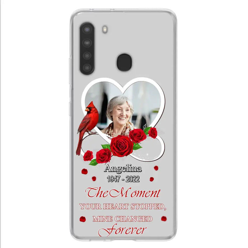 Personalized Memorial Phone Case - Upload Photo - Memorial Gift Idea For Family Member - The Moment Your Heart Stopped Mine Changed Forever - Case For iPhone/Samsung