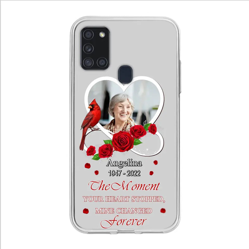 Personalized Memorial Phone Case - Upload Photo - Memorial Gift Idea For Family Member - The Moment Your Heart Stopped Mine Changed Forever - Case For iPhone/Samsung