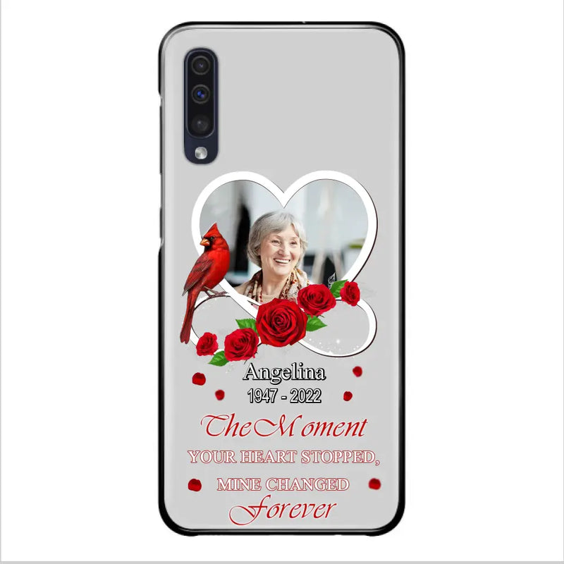 Personalized Memorial Phone Case - Upload Photo - Memorial Gift Idea For Family Member - The Moment Your Heart Stopped Mine Changed Forever - Case For iPhone/Samsung