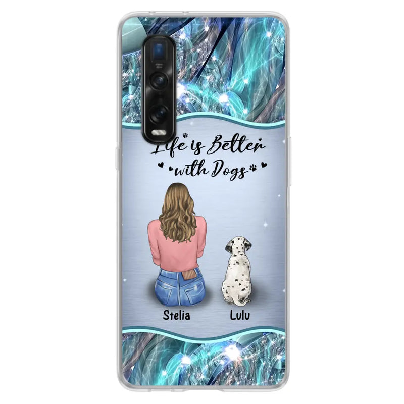 Personalized Dog Mom Phone Case - Up to 4 Dogs - Gift Idea For Dog Owners - Life Is Better With Dogs - Case For Oppo/Xiaomi/Huawei