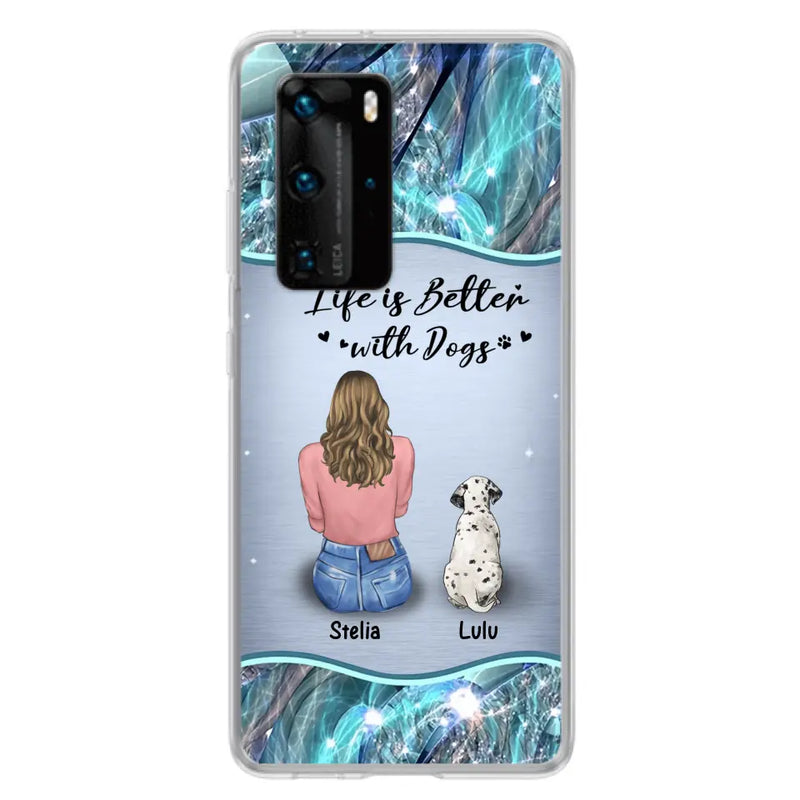 Personalized Dog Mom Phone Case - Up to 4 Dogs - Gift Idea For Dog Owners - Life Is Better With Dogs - Case For Oppo/Xiaomi/Huawei
