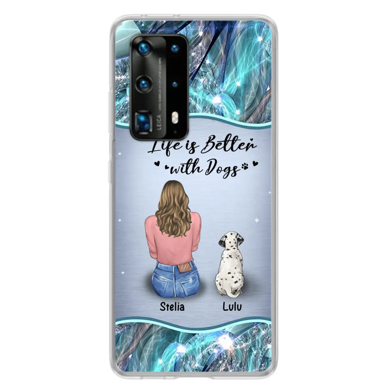 Personalized Dog Mom Phone Case - Up to 4 Dogs - Gift Idea For Dog Owners - Life Is Better With Dogs - Case For Oppo/Xiaomi/Huawei