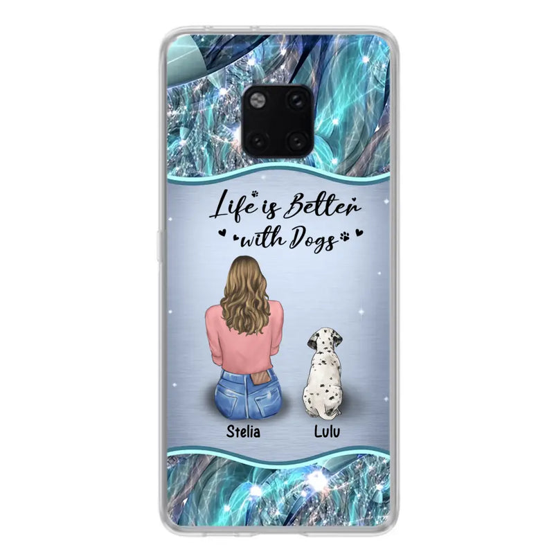 Personalized Dog Mom Phone Case - Up to 4 Dogs - Gift Idea For Dog Owners - Life Is Better With Dogs - Case For Oppo/Xiaomi/Huawei