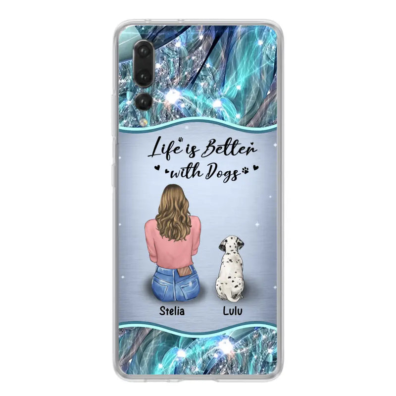 Personalized Dog Mom Phone Case - Up to 4 Dogs - Gift Idea For Dog Owners - Life Is Better With Dogs - Case For Oppo/Xiaomi/Huawei