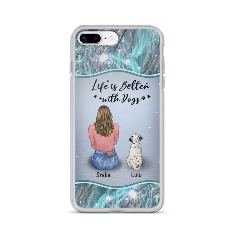 Personalized Dog Mom Phone Case - Up to 4 Dogs - Gift Idea For Dog Owners - Life Is Better With Dogs - Case For iPhone/Samsung