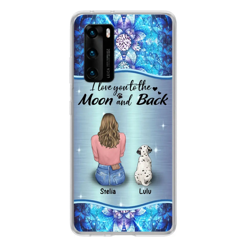 Personalized Dog Mom Phone Case - Up to 4 Dogs - Gift Idea For Dog Owners - I Love You To The Moon And Back - Case For Oppo/Xiaomi/Huawei