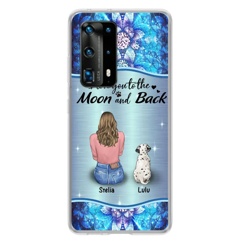 Personalized Dog Mom Phone Case - Up to 4 Dogs - Gift Idea For Dog Owners - I Love You To The Moon And Back - Case For Oppo/Xiaomi/Huawei