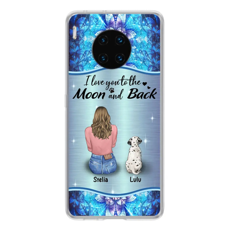 Personalized Dog Mom Phone Case - Up to 4 Dogs - Gift Idea For Dog Owners - I Love You To The Moon And Back - Case For Oppo/Xiaomi/Huawei