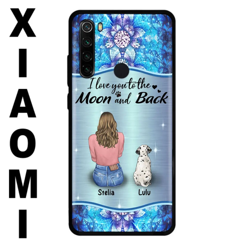 Personalized Dog Mom Phone Case - Up to 4 Dogs - Gift Idea For Dog Owners - I Love You To The Moon And Back - Case For Oppo/Xiaomi/Huawei
