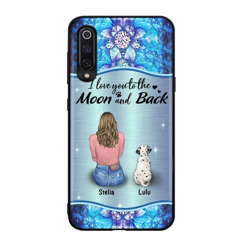 Personalized Dog Mom Phone Case - Up to 4 Dogs - Gift Idea For Dog Owners - I Love You To The Moon And Back - Case For Oppo/Xiaomi/Huawei
