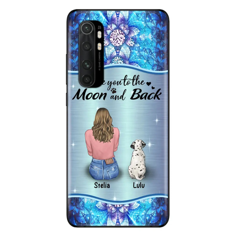 Personalized Dog Mom Phone Case - Up to 4 Dogs - Gift Idea For Dog Owners - I Love You To The Moon And Back - Case For Oppo/Xiaomi/Huawei