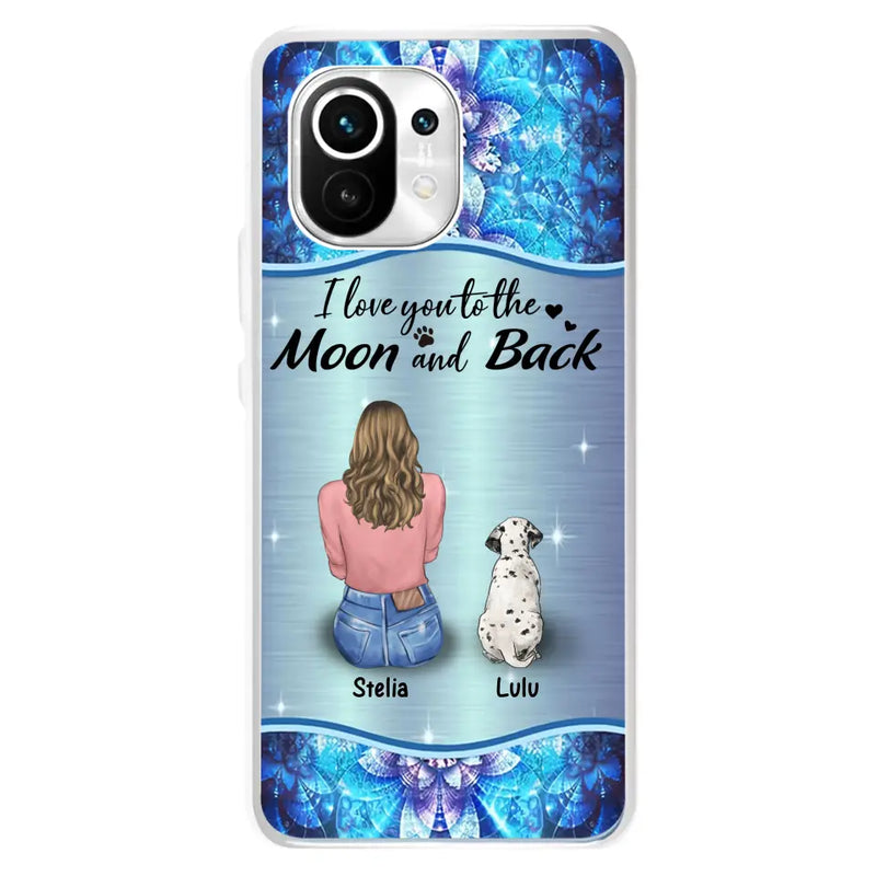 Personalized Dog Mom Phone Case - Up to 4 Dogs - Gift Idea For Dog Owners - I Love You To The Moon And Back - Case For Oppo/Xiaomi/Huawei