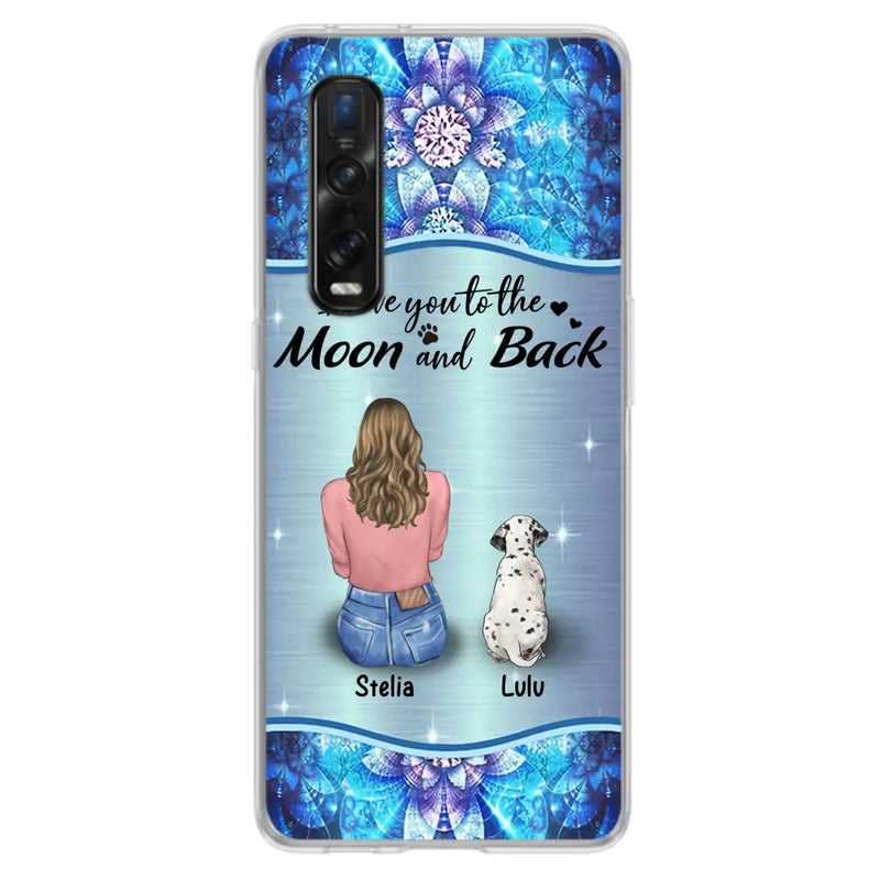Personalized Dog Mom Phone Case - Up to 4 Dogs - Gift Idea For Dog Owners - I Love You To The Moon And Back - Case For Oppo/Xiaomi/Huawei